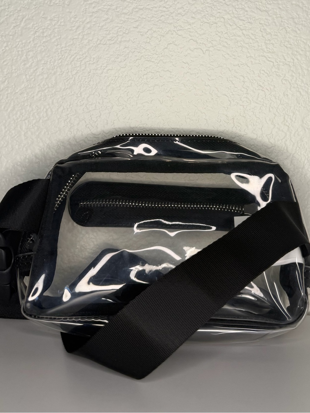 Clear Black Trim Men’s Crossbody Bag